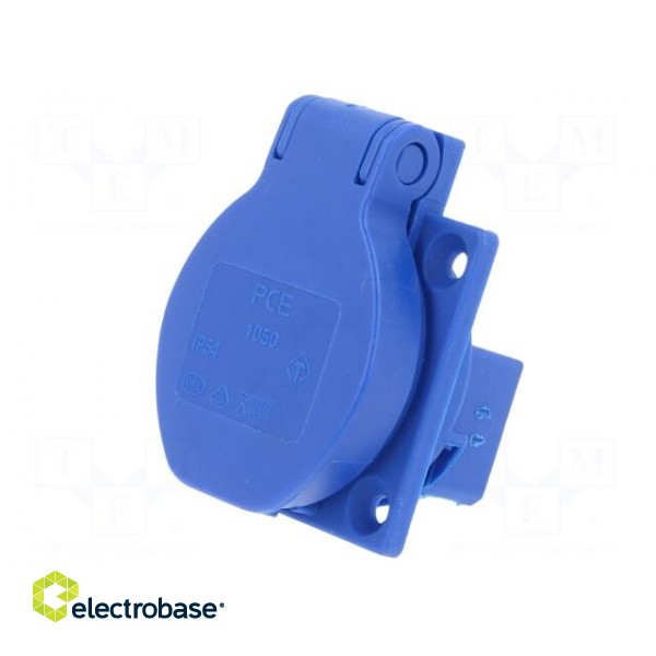 Connector: AC supply | socket | 2P+PE | 250VAC | 16A | blue | PIN: 3 image 3