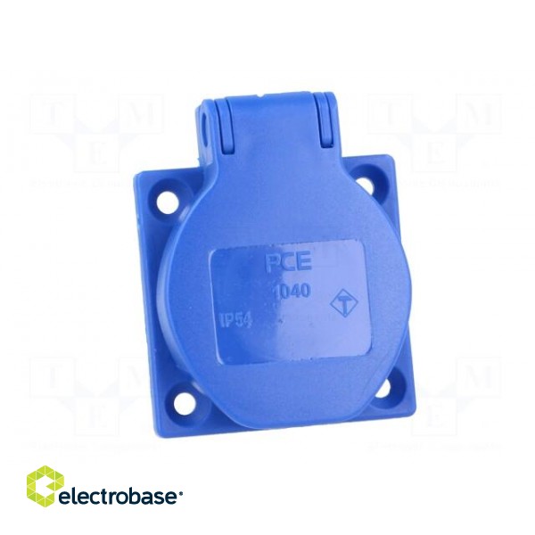 Connector: AC supply | socket | 2P+PE | 250VAC | 16A | blue | PIN: 3 фото 10