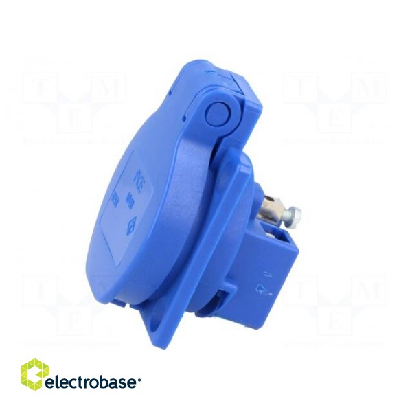 Connector: AC supply | socket | 2P+PE | 250VAC | 16A | blue | PIN: 3 фото 4