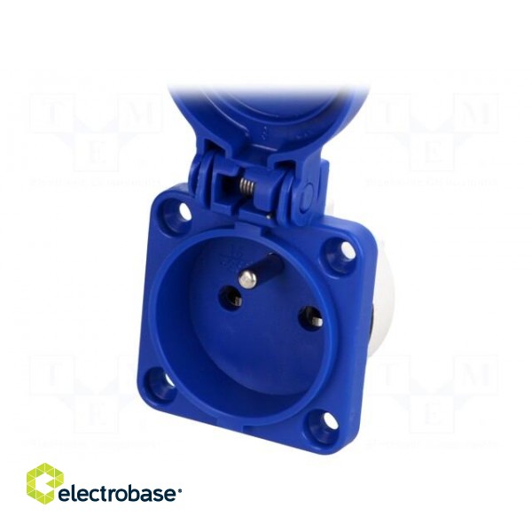 Connector: AC supply | socket | 2P+PE | 250VAC | 16A | blue | PIN: 3 image 1