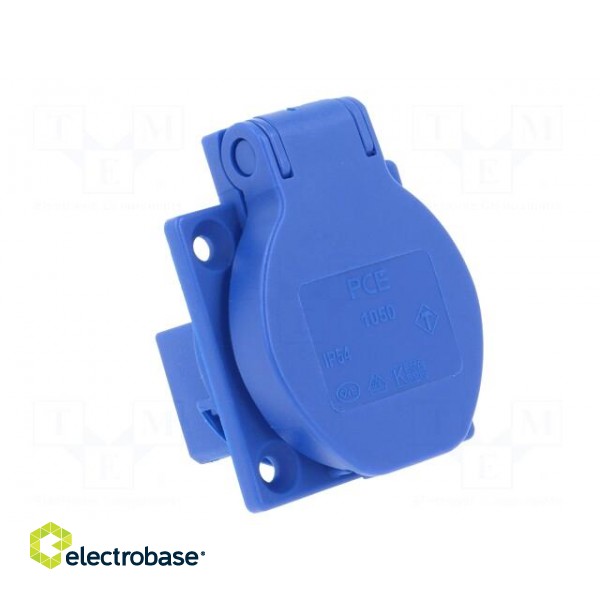Connector: AC supply | socket | 2P+PE | 250VAC | 16A | blue | PIN: 3 paveikslėlis 9