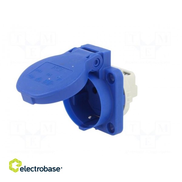 Connector: AC supply | socket | 2P+PE | 250VAC | 16A | blue | PIN: 3 | IP54 image 2
