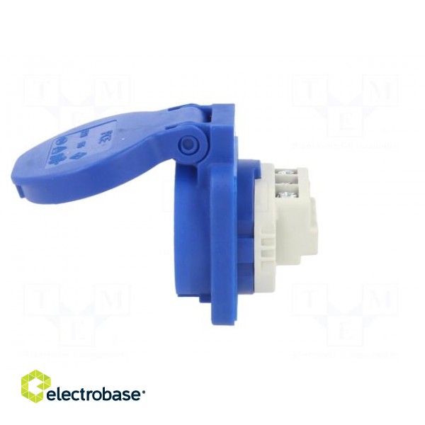 Connector: AC supply | socket | 2P+PE | 250VAC | 16A | blue | PIN: 3 | IP54 image 3