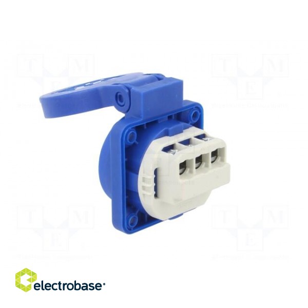 Connector: AC supply | socket | 2P+PE | 250VAC | 16A | blue | PIN: 3 | IP54 image 4