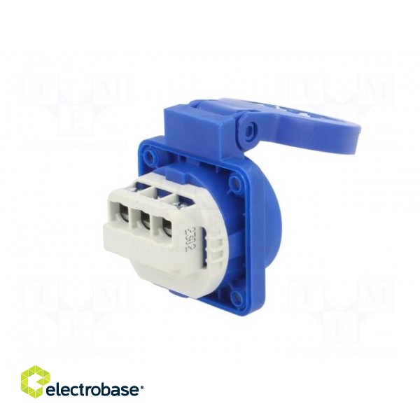 Connector: AC supply | socket | 2P+PE | 250VAC | 16A | blue | PIN: 3 | IP54 image 6