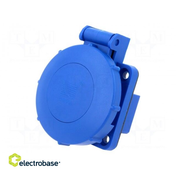 Connector: AC supply | socket | 2P+PE | 250VAC | 16A | blue | PIN: 3 | IP67 фото 2
