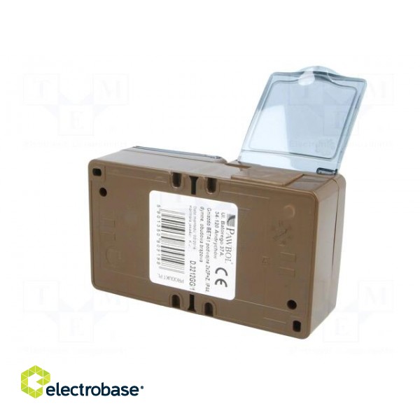 Connector: AC supply | socket | 2P+PE | 250VAC | 16A | brown | PIN: 3 | IP44 paveikslėlis 6