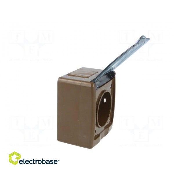 Connector: AC supply | socket | 2P+PE | 250VAC | 16A | brown | PIN: 3 | IP44 image 8