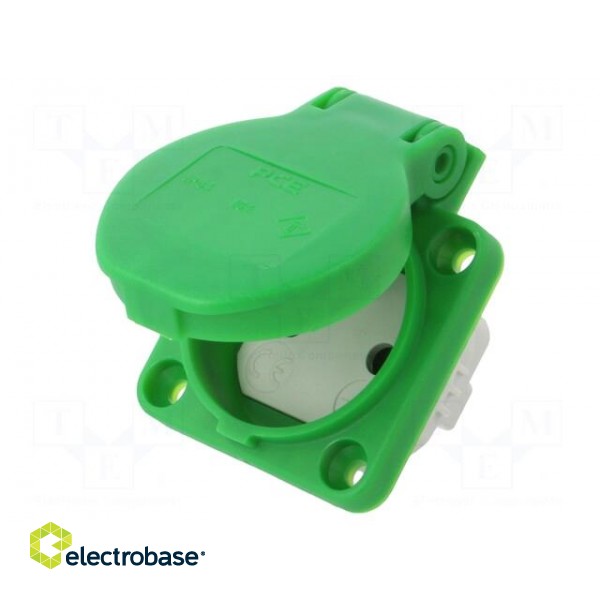 Connector: AC supply | socket | 2P+PE | 250VAC | 16A | green | PIN: 3 | IP54 image 1
