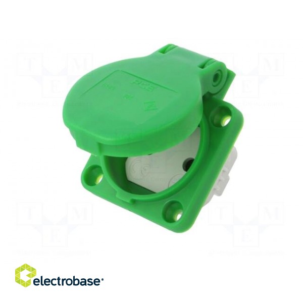 Connector: AC supply | socket | 2P+PE | 250VAC | 16A | green | PIN: 3 | IP54 image 2
