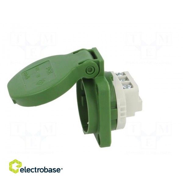 Connector: AC supply | socket | 2P+PE | 250VAC | 16A | green | PIN: 3 | IP54 image 3