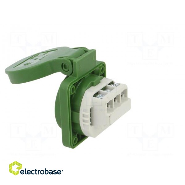 Connector: AC supply | socket | 2P+PE | 250VAC | 16A | green | PIN: 3 | IP54 paveikslėlis 4