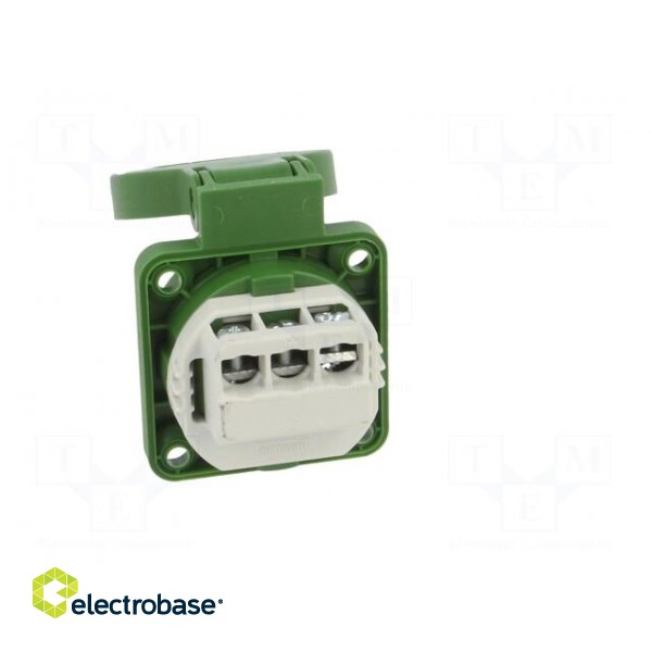 Connector: AC supply | socket | 2P+PE | 250VAC | 16A | green | PIN: 3 | IP54 фото 5