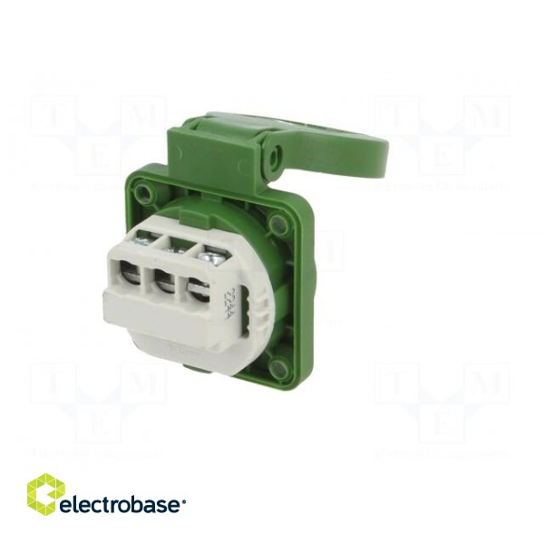 Connector: AC supply | socket | 2P+PE | 250VAC | 16A | green | PIN: 3 | IP54 фото 6