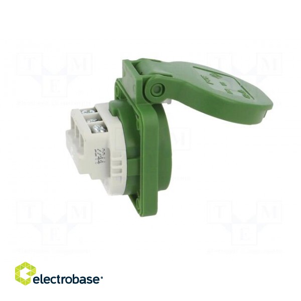 Connector: AC supply | socket | 2P+PE | 250VAC | 16A | green | PIN: 3 | IP54 фото 7