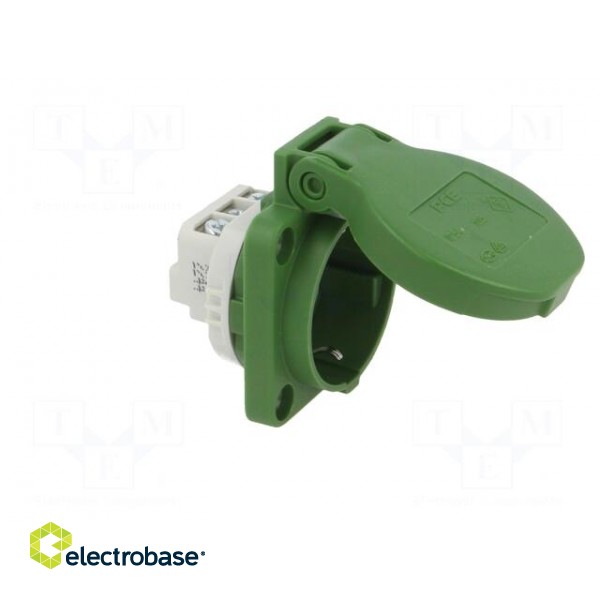 Connector: AC supply | socket | 2P+PE | 250VAC | 16A | green | PIN: 3 | IP54 paveikslėlis 8