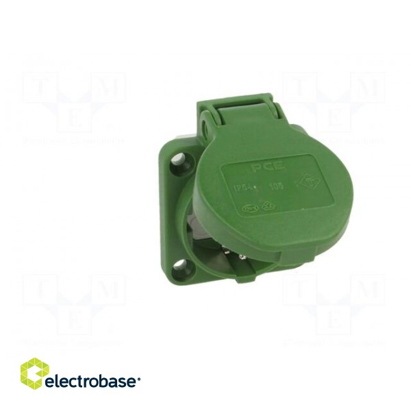 Connector: AC supply | socket | 2P+PE | 250VAC | 16A | green | PIN: 3 | IP54 фото 9
