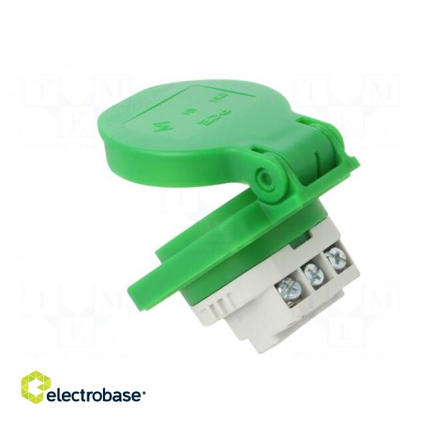 Connector: AC supply | socket | 2P+PE | 250VAC | 16A | green | PIN: 3 | IP54 image 4