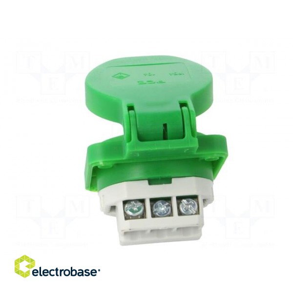 Connector: AC supply | socket | 2P+PE | 250VAC | 16A | green | PIN: 3 | IP54 image 5