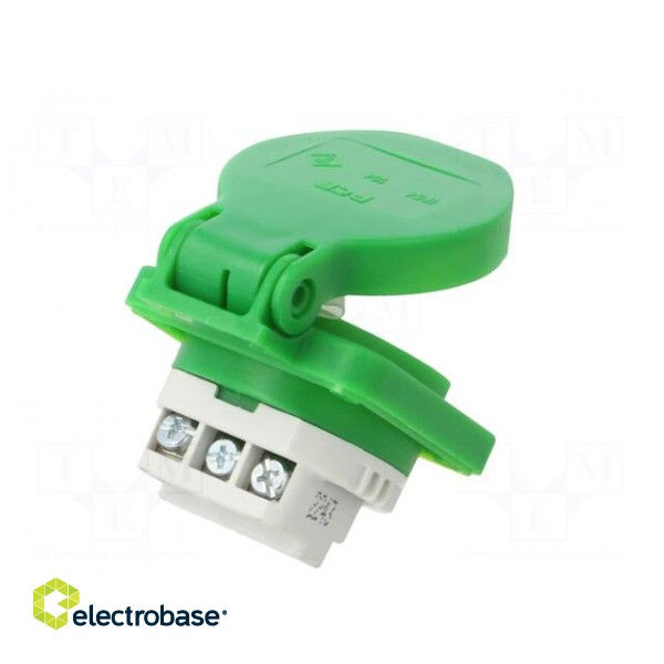 Connector: AC supply | socket | 2P+PE | 250VAC | 16A | green | PIN: 3 | IP54 paveikslėlis 6