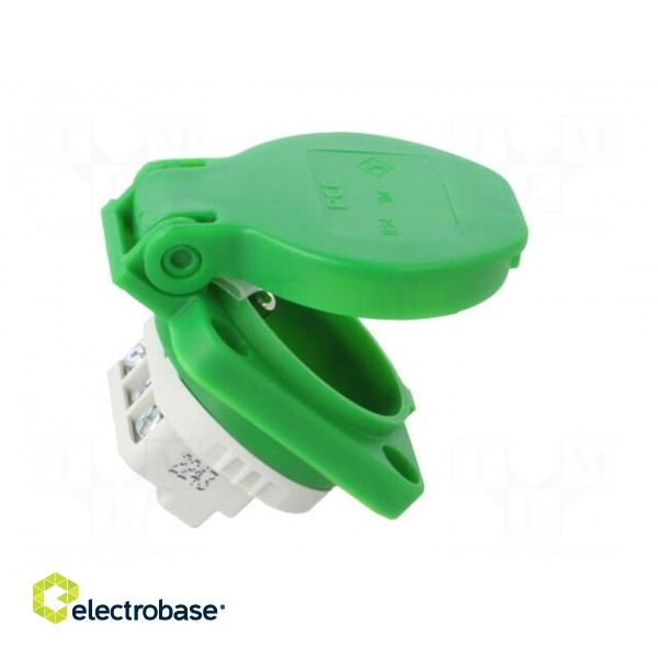 Connector: AC supply | socket | 2P+PE | 250VAC | 16A | green | PIN: 3 | IP54 paveikslėlis 7