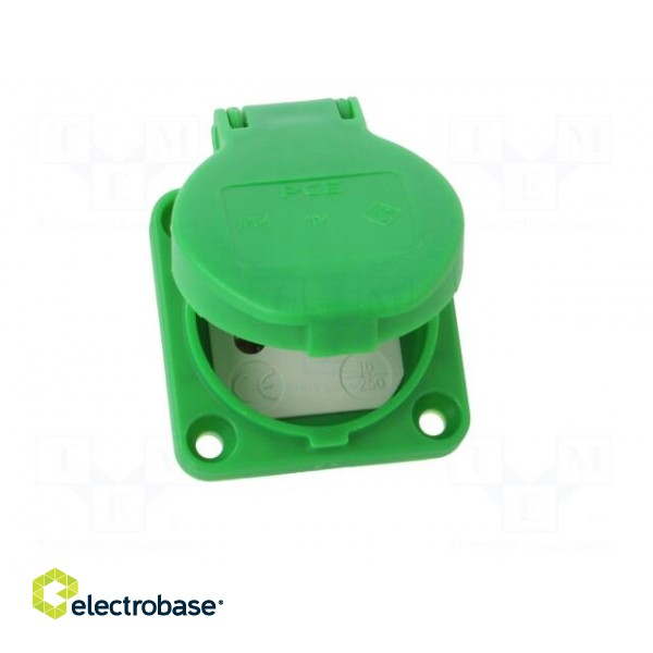Connector: AC supply | socket | 2P+PE | 250VAC | 16A | green | PIN: 3 | IP54 paveikslėlis 9