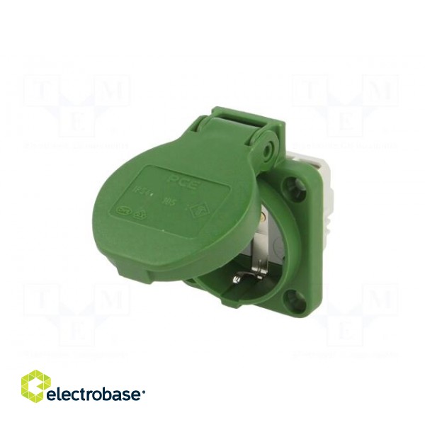 Connector: AC supply | socket | 2P+PE | 250VAC | 16A | green | PIN: 3 | IP54 paveikslėlis 2