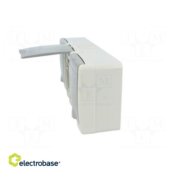 Connector: AC supply | socket | 2P+PE | 250VAC | 16A | grey | PIN: 3 | IP44 paveikslėlis 3