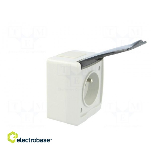 Connector: AC supply | socket | 2P+PE | 250VAC | 16A | grey | PIN: 3 | IP44 image 8