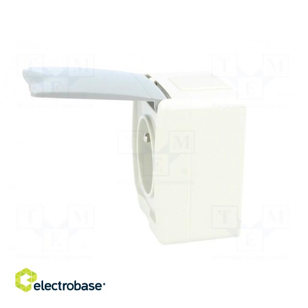 Connector: AC supply | socket | 2P+PE | 250VAC | 16A | grey | PIN: 3 | IP44 image 3