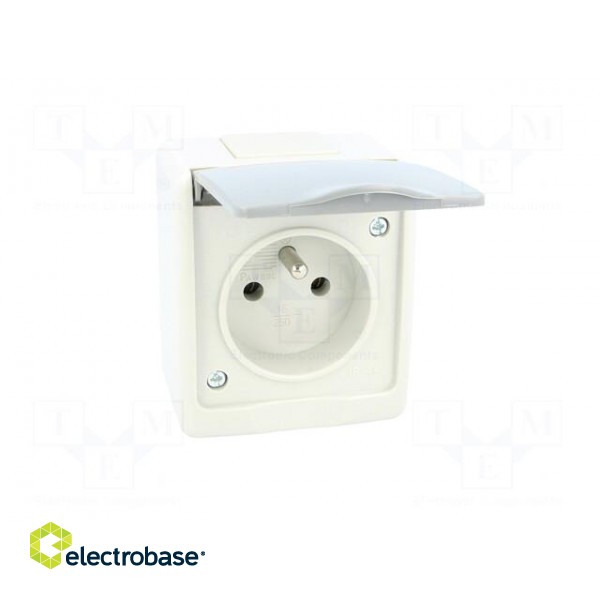 Connector: AC supply | socket | 2P+PE | 250VAC | 16A | grey | PIN: 3 | IP44 image 9