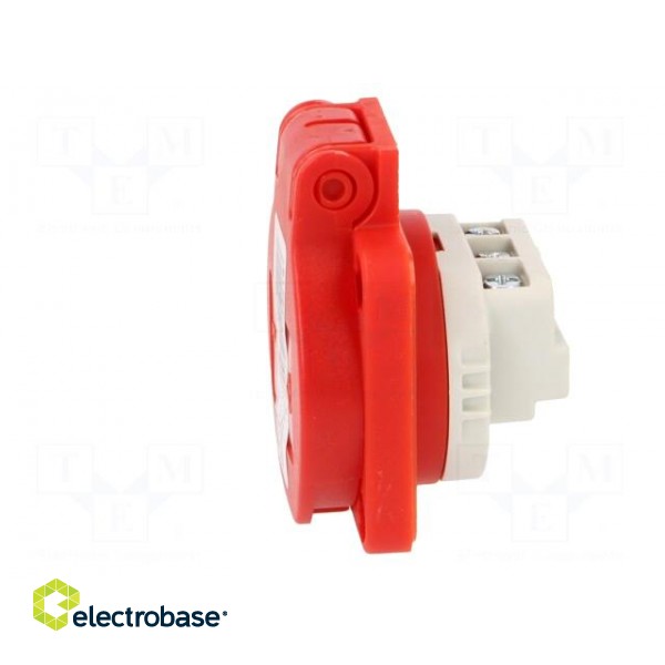 Connector: AC supply | socket | 2P+PE | 250VAC | 16A | red | PIN: 3 | IP54 image 3