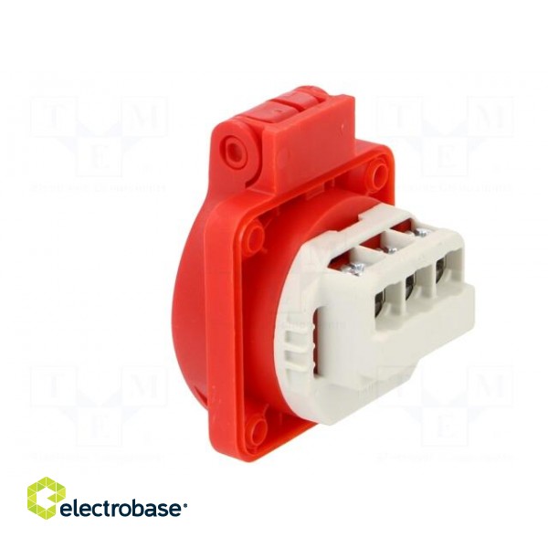 Connector: AC supply | socket | 2P+PE | 250VAC | 16A | red | PIN: 3 | IP54 paveikslėlis 4