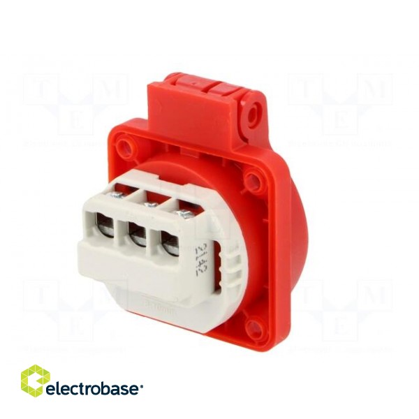 Connector: AC supply | socket | 2P+PE | 250VAC | 16A | red | PIN: 3 | IP54 paveikslėlis 6