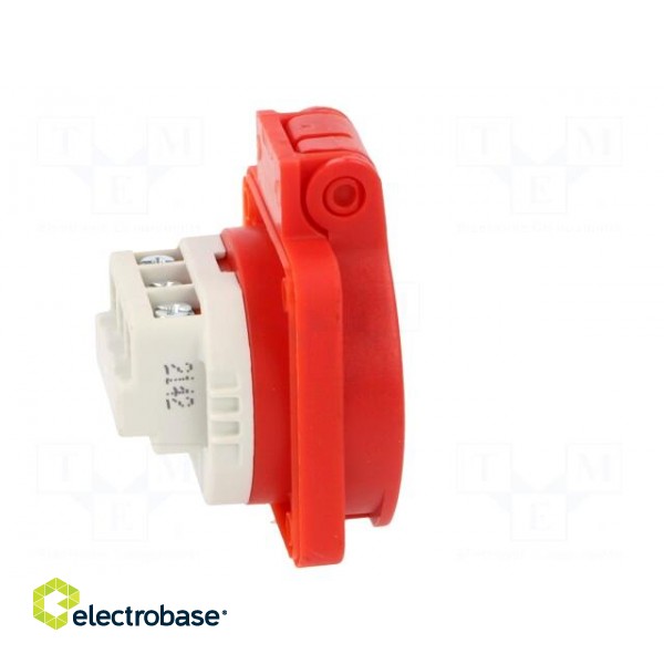 Connector: AC supply | socket | 2P+PE | 250VAC | 16A | red | PIN: 3 | IP54 image 7