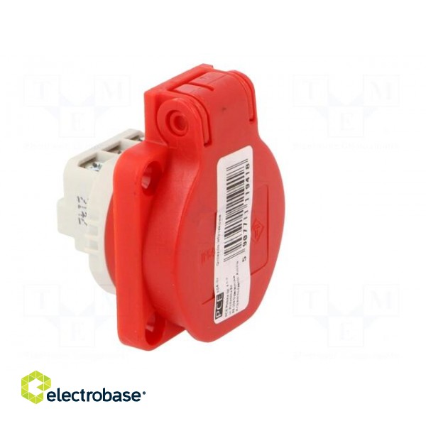 Connector: AC supply | socket | 2P+PE | 250VAC | 16A | red | PIN: 3 | IP54 paveikslėlis 8