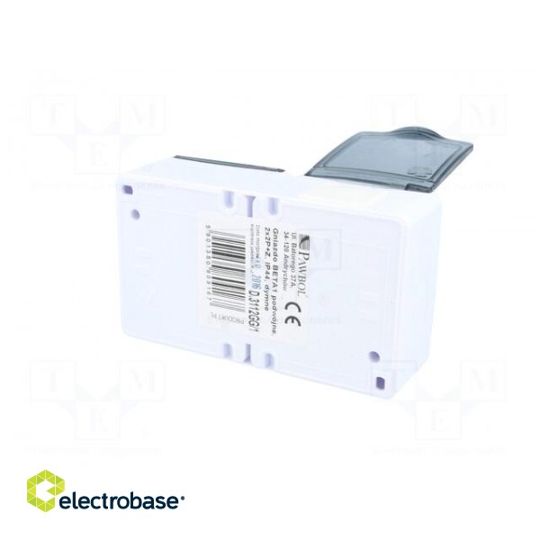 Connector: AC supply | socket | 2P+PE | 250VAC | 16A | white | PIN: 3 | IP44 image 6