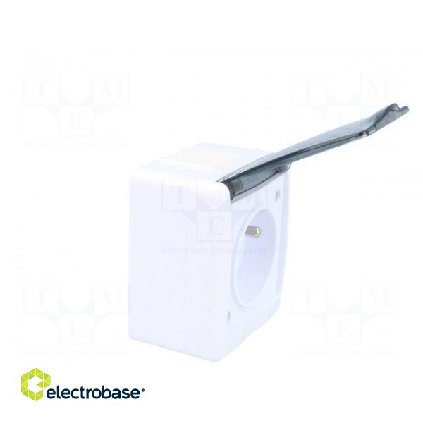 Connector: AC supply | socket | 2P+PE | 250VAC | 16A | white | PIN: 3 | IP44 paveikslėlis 8