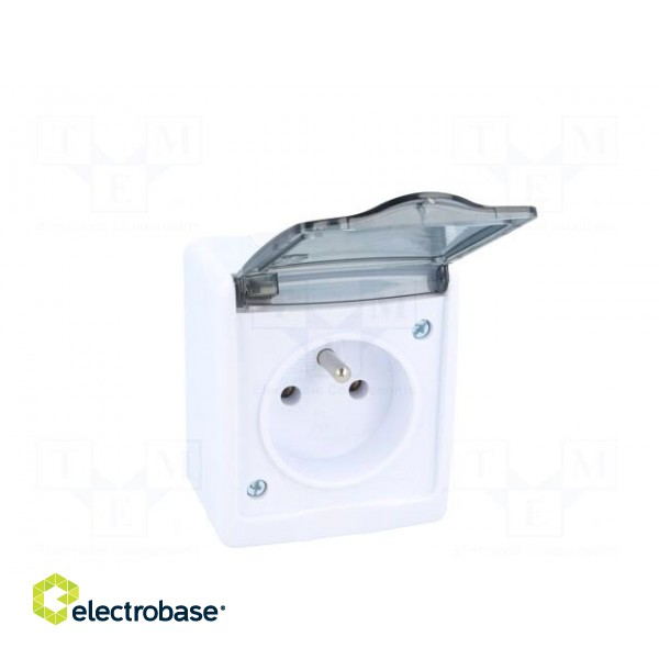 Connector: AC supply | socket | 2P+PE | 250VAC | 16A | white | PIN: 3 | IP44 фото 9