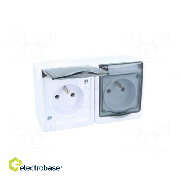 Connector: AC supply | socket | 2P+PE | 250VAC | 16A | white | PIN: 3 | IP44 image 9