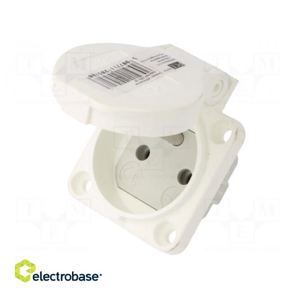 Connector: AC supply | socket | 2P+PE | 250VAC | 16A | white | PIN: 3 | IP54 image 1
