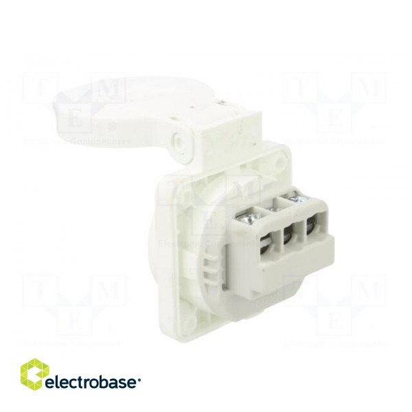 Connector: AC supply | socket | 2P+PE | 250VAC | 16A | white | PIN: 3 | IP54 image 4