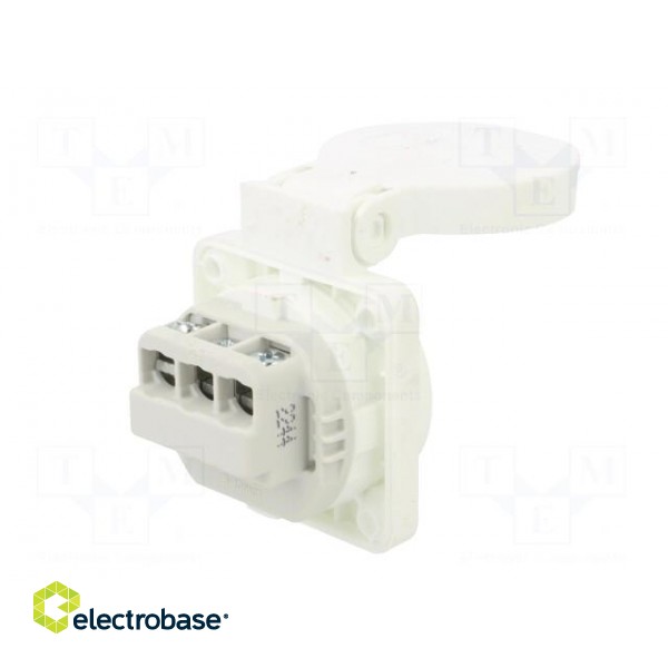 Connector: AC supply | socket | 2P+PE | 250VAC | 16A | white | PIN: 3 | IP54 paveikslėlis 6