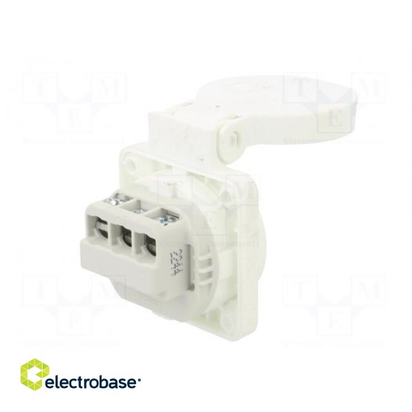 Connector: AC supply | socket | 2P+PE | 250VAC | 16A | white | PIN: 3 | IP54 image 6