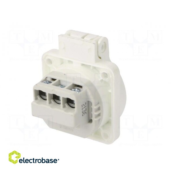 Connector: AC supply | socket | 2P+PE | 250VAC | 16A | white | PIN: 3 | IP54 image 6