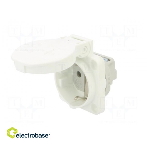 Connector: AC supply | socket | 2P+PE | 250VAC | 16A | white | PIN: 3 | IP54 paveikslėlis 2