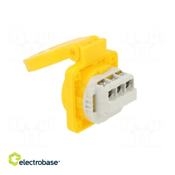 Connector: AC supply | socket | 2P+PE | 250VAC | 16A | yellow | PIN: 3 image 4