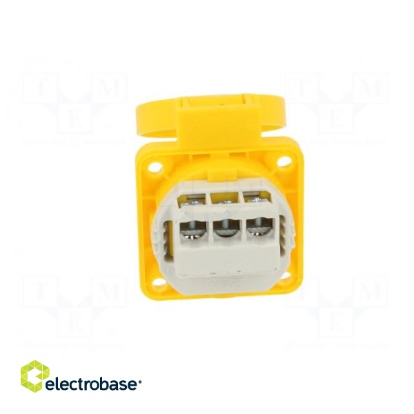 Connector: AC supply | socket | 2P+PE | 250VAC | 16A | yellow | PIN: 3 image 5