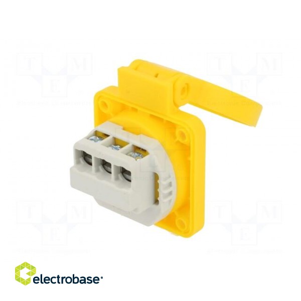 Connector: AC supply | socket | 2P+PE | 250VAC | 16A | yellow | PIN: 3 paveikslėlis 6
