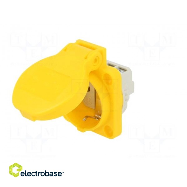 Connector: AC supply | socket | 2P+PE | 250VAC | 16A | yellow | PIN: 3 image 2